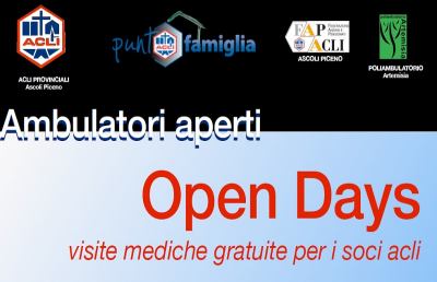 Ambulatori Aperti: Open Days con visite mediche gratuite