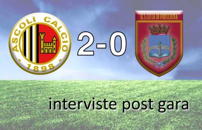 Ascoli-Pontedera 2-0: Giordano, Capece e Malatesta post gara