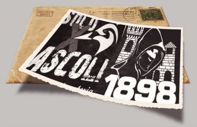 Ascoli Calcio, raduno Ultras 1898 e Solo x l'Ascoli in Corso Vittorio