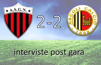 Ascoli Calcio: Giordano, Fusco e Ficarrotta post Nocerina