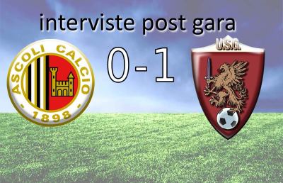 Ascoli Calcio: Vallesi, Colomba, Carpani e Acori post Grosseto
