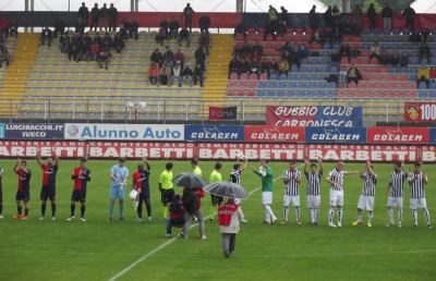 Gubbio-Ascoli 1-0, il gol di Falzerano non rovina la festa dei tifosi