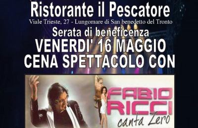 San Benedetto, cena-spettacolo di beneficenza con Fabio Ricci