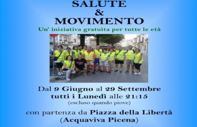 Acquaviva Picena, tornano le camminate “Salute e Movimento”