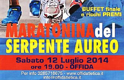 Offida, al via la XIII edizione della Maratonina del Serpente Aureo