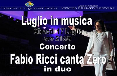 Acquaviva Picena, Fabio Ricci canta Renato Zero