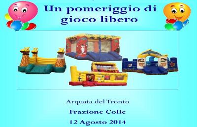 Arquata del Tronto, il progetto “Un pomeriggio di gioco libero”