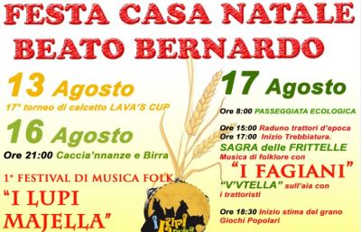 Beato Bernardo da Offida, festeggiamenti al Quartiere Lava