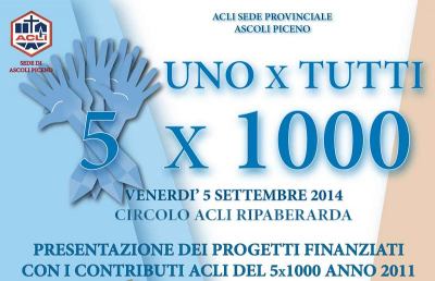 Acli Ascoli Piceno, si presenta “Uno x tutti - 5 x 1000” 