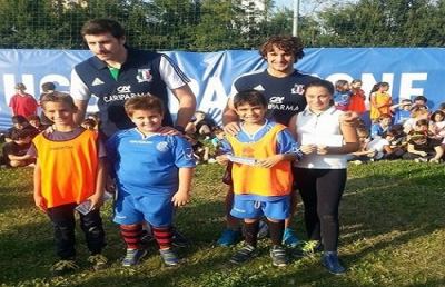 Rugby, successo per il mini-tour ad Ascoli di Biagi e Campagnaro