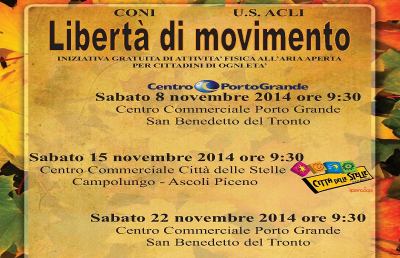 Libertà di movimento, terzo appuntamento con la promozione dell’attività fisica