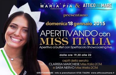 Grottammare, “Aperitivando con Miss Italia” all'Attico sul Mare