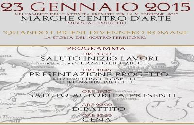 Marche Centro d’Arte, il progetto “Quando i Piceni divennero Romani”