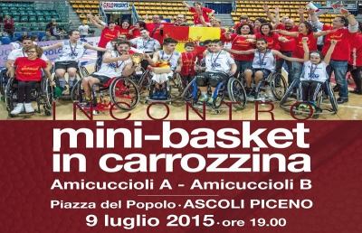 Ascoli Piceno: gara di mini-basket in carrozzina in piazza