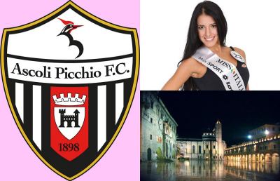 Ascoli Picchio e Bellini in Piazza del Popolo con Miss Italia