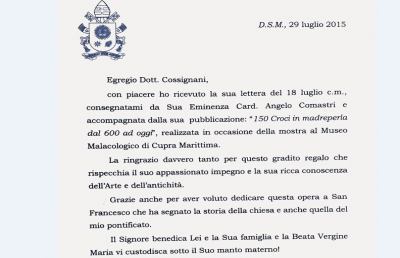 Museo Malacologico Cupra, apprezzamenti da Papa Francesco 