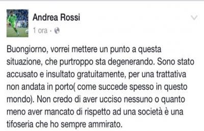 Ascoli, Rossi si sfoga su Facebook: “Non ho ucciso nessuno, ammiro Petrone”