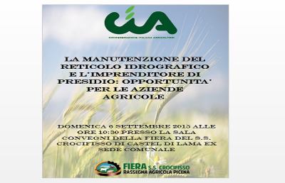 Castel di Lama, convegno sul reticolo idrografico e l’imprenditore di presidio