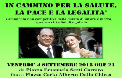Camminata salute e legalità, in ricordo del generale Dalla Chiesa