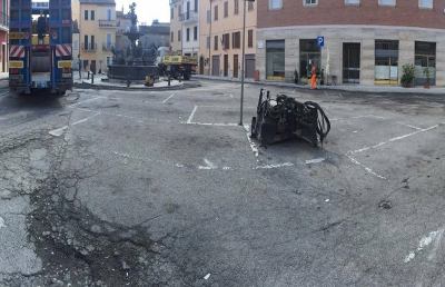 Offida, asfalto in piazza XX Settembre e nuovo piano d'asfalti 