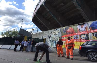 Ascoli, tecnici al lavoro per la Tribuna Est del “Del Duca”