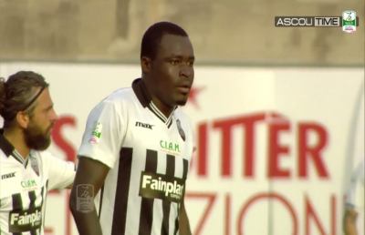 Ascoli, un turno di stop per Addae. In diffida Cinaglia e Pirrone