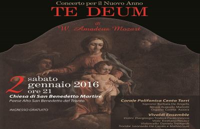 Paese Alto San Benedetto, concerto per il nuovo anno ''Te Deum'' di Mozart