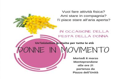 ''Donne in movimento'' anche a Monteprandone,  appuntamenti l’8 ed il 10 Marzo