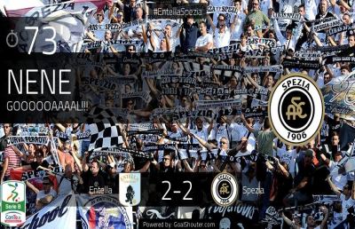 Virtus Entella-Spezia 2-2, Caputo e Nenè protagonisti nel derby ligure