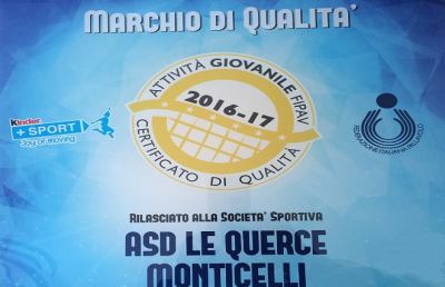 Volley, certificato di qualità rinnovato all’ASD ''Le Querce'' Monticelli