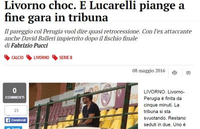 Livorno rassegnato in vista della gara di Ascoli. Anche Lucarelli in lacrime