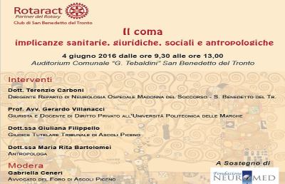 Auditorium Tebaldini, convegno ''Il Coma: implicanze sanitarie, giuridiche, sociali''