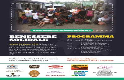 “Benessere Solidale”, evento di beneficenza della New Generation Nosy Faly Onlus