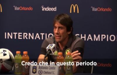 Simpatico strafalcione di Conte, con l'inglese continua a fare ''fatik''...