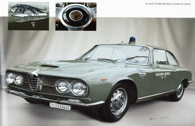 A San Benedetto l'auto storica della Polizia Alfa Romeo Sprint del 1961