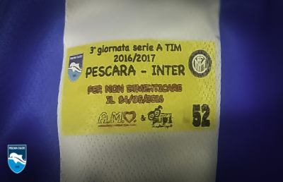 Pescara-Inter, maglie personalizzate per iniziativa pro popolazioni terremotate