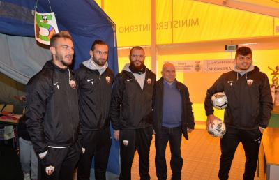 Ascoli Picchio, Giorgi e compagni nella tendopoli di Arquata del Tronto