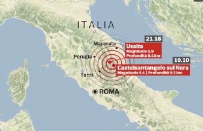 Terremoto senza tregua: scosse di magnitudo 5.9 e 5.4 tra Marche e Umbria