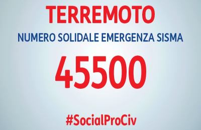 Terremoto, donati altre 3 milioni dopo riattivazione numero solidale 45500