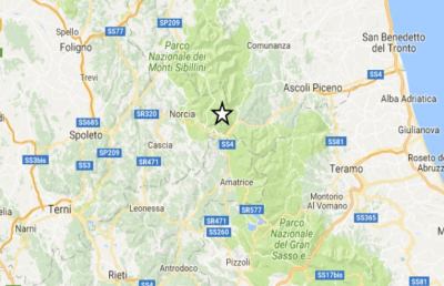 Terremoto, forte scossa in piena notte con epicentro ad Arquata del Tronto