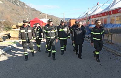 Arquata del Tronto, i vigili del fuoco festeggiano Santa Barbara