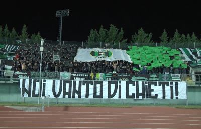 Chieti non scende in campo con l'Alfonsine, manifestazione dei tifosi neroverdi