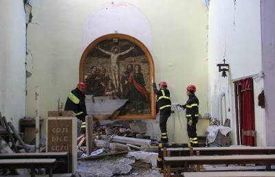 Vigili del fuoco Ascoli Piceno, recupero opere d’arte a Tallacano 