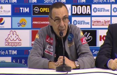 Napoli-Sampdoria 2-1, Sarri: ''Arbitro? Neanche noi contenti''