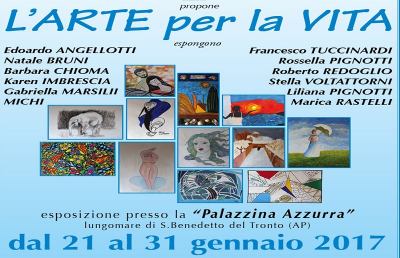 Palazzina Azzurra, s'inaugura la mostra collettiva ''Arte per la vita'' 