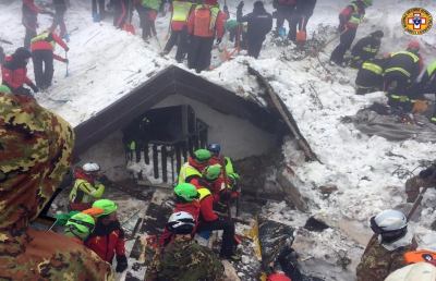 Slavina hotel Rigopiano, si aggrava ulteriormente il bilancio delle vittime