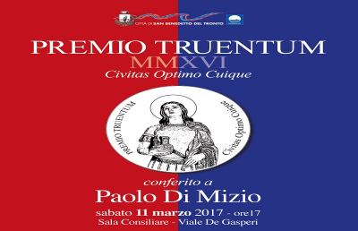 San Benedetto, sabato 11 marzo il premio Truentum a Paolo Di Mizio