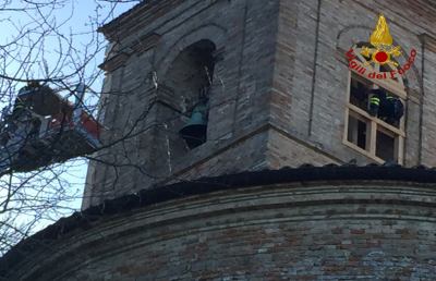 Vigili del fuoco, opere provvisionali al convento di Sant'Agostino a Montelparo