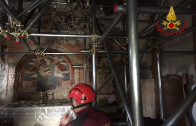Vigili del fuoco, messa in sicurezza Madonna della Neve a Faete d’Arquata del Tronto