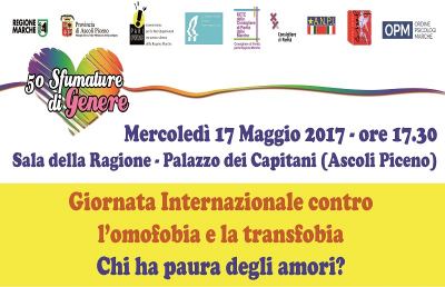 Ascoli, al Palazzo dei Capitani ''Giornata contro omofobia e transfobia''